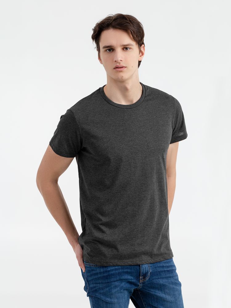 Футболка мужская Regent Fit 150, черный меланж — изображение 3