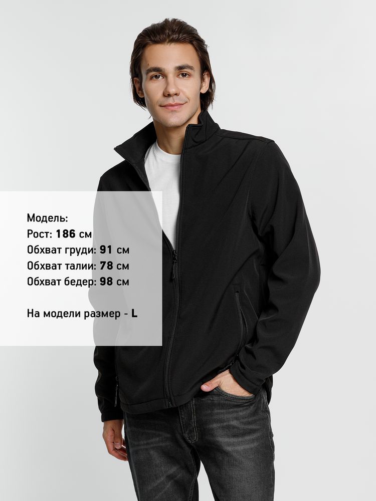 Куртка софтшелл мужская Race Men, черная — изображение 5