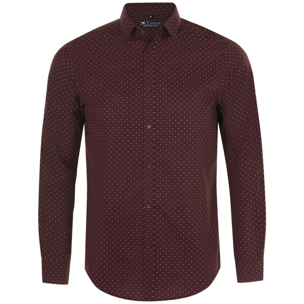 Рубашка мужская Becker Men, бордовая с белым — изображение 2