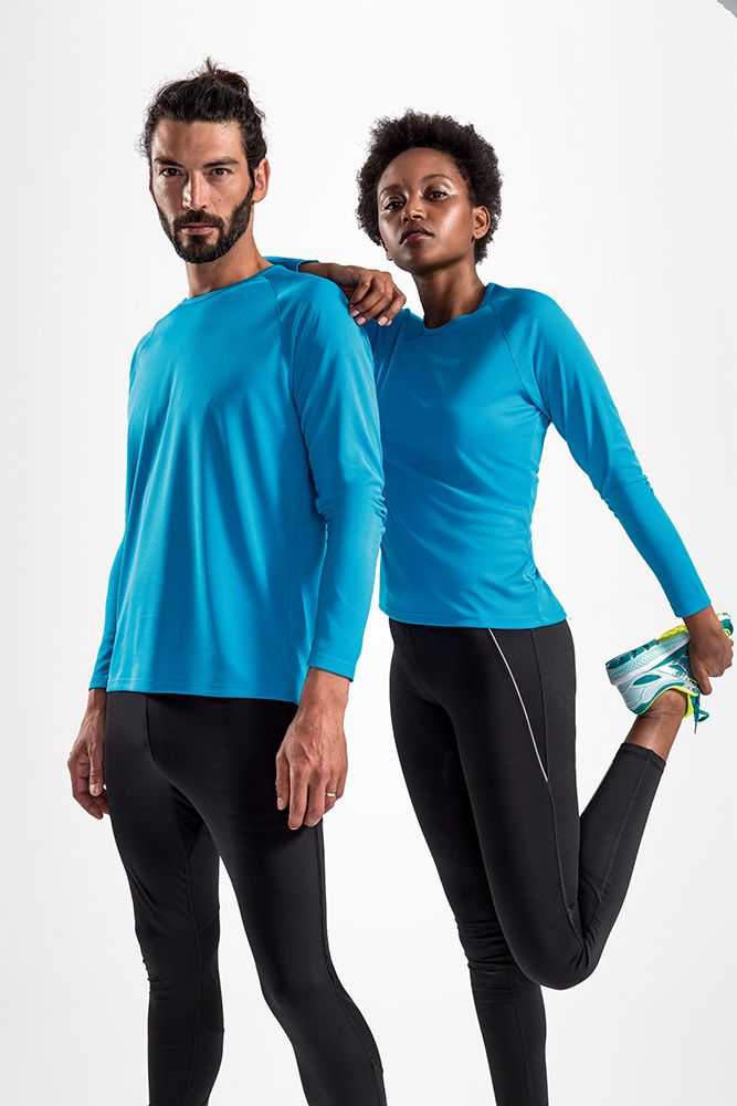 Футболка с длинным рукавом Sporty LSL Men, ярко-бирюзовая — изображение 6