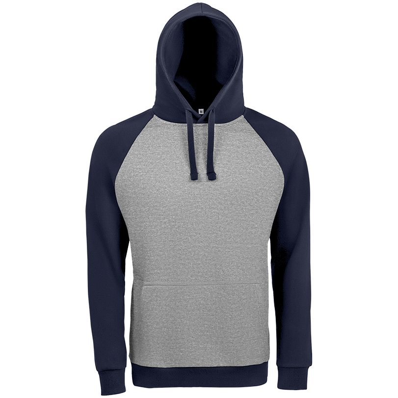 Толстовка унисекс Seattle, серый меланж c темно-синим — изображение 2