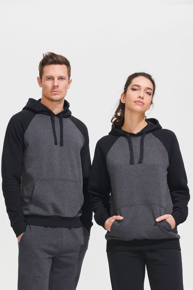 Толстовка унисекс Seattle, темный меланж с черным — изображение 7