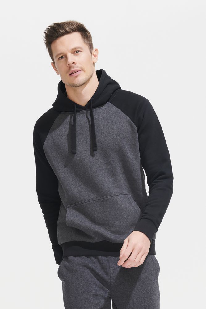 Толстовка унисекс Seattle, темный меланж с черным — изображение 6