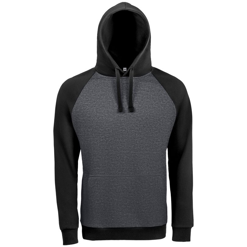 Толстовка унисекс Seattle, темный меланж с черным — изображение 2