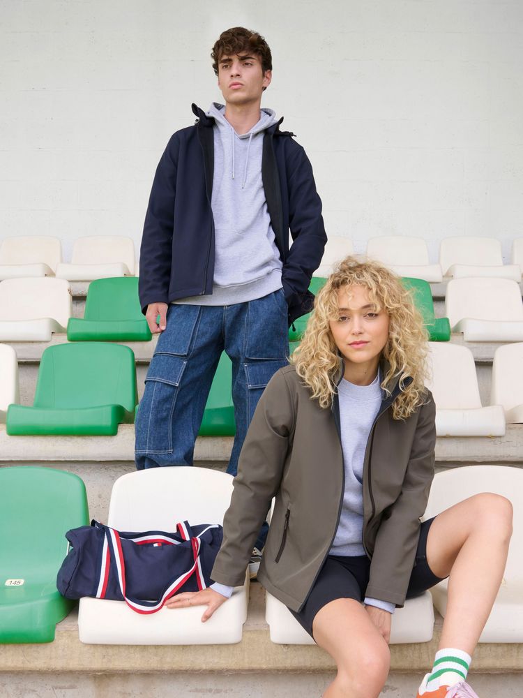 Куртка софтшелл с капюшоном мужская Race Men, темно-синяя — изображение 8