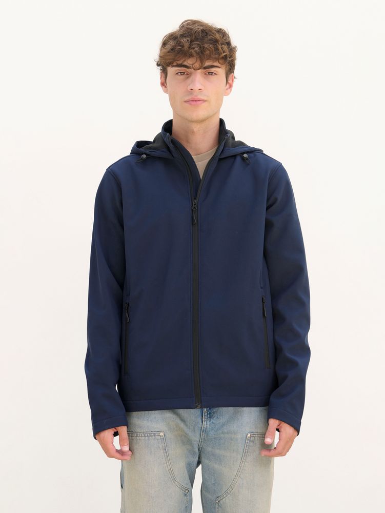 Куртка софтшелл с капюшоном мужская Race Men, черная — изображение 6