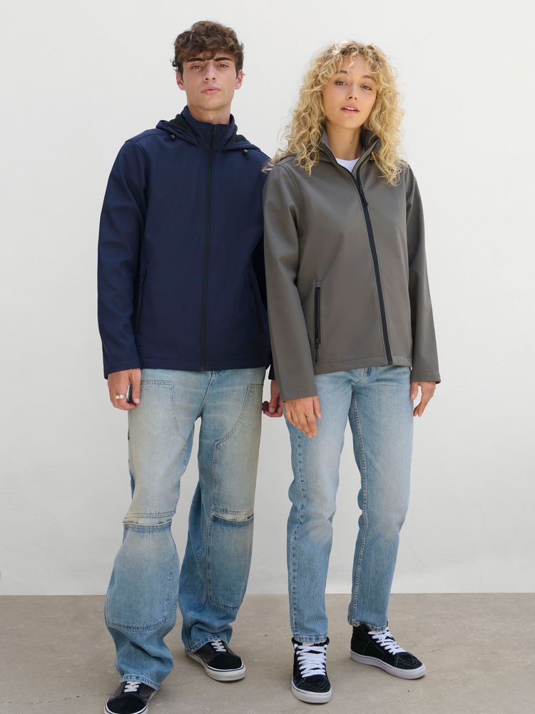 Куртка софтшелл с капюшоном женская Race Women, черная — изображение 7