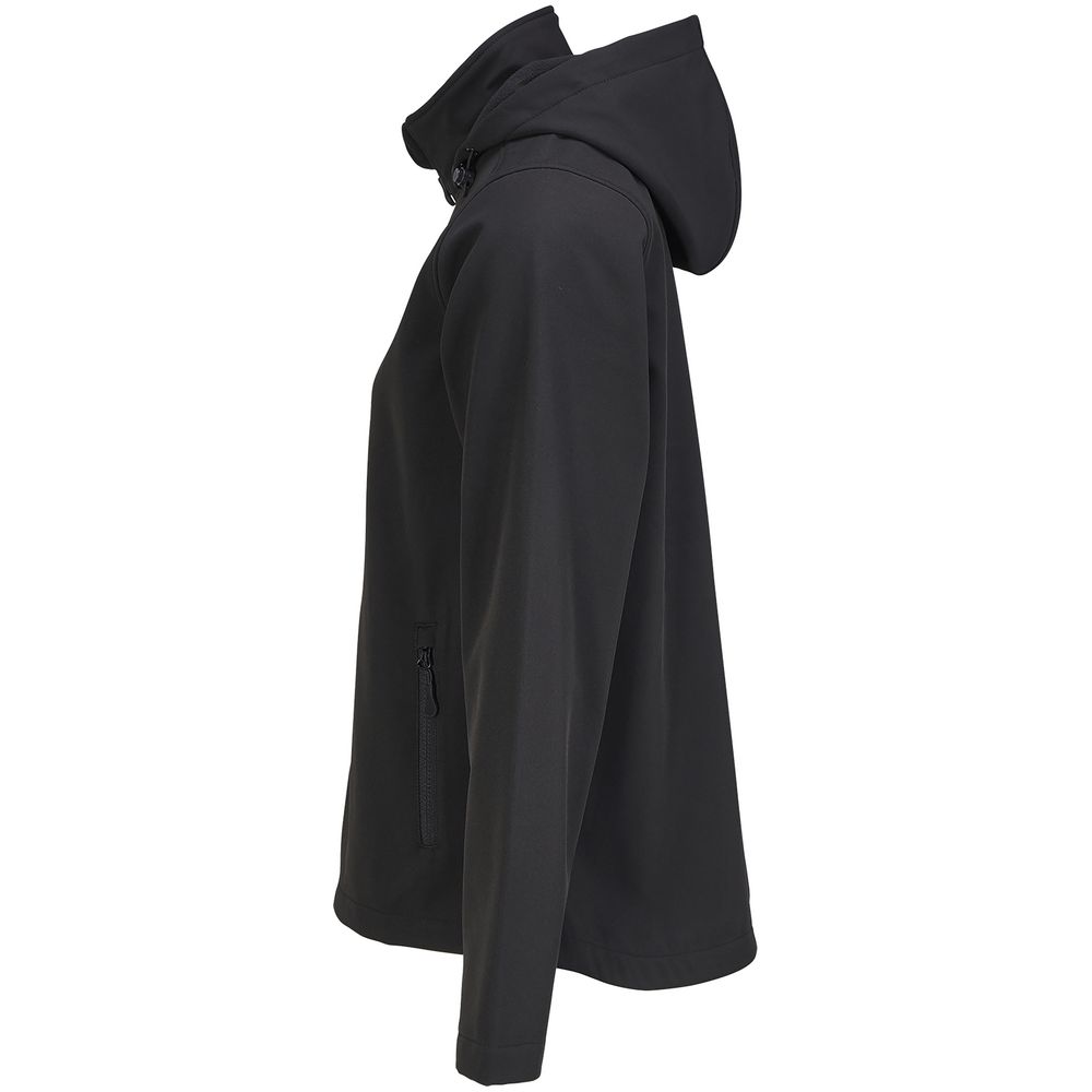 Куртка софтшелл с капюшоном женская Race Women, черная — изображение 4