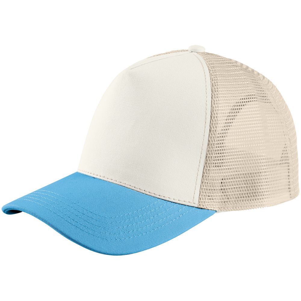 Бейсболка Blink, бежевая с бирюзовым — изображение 2