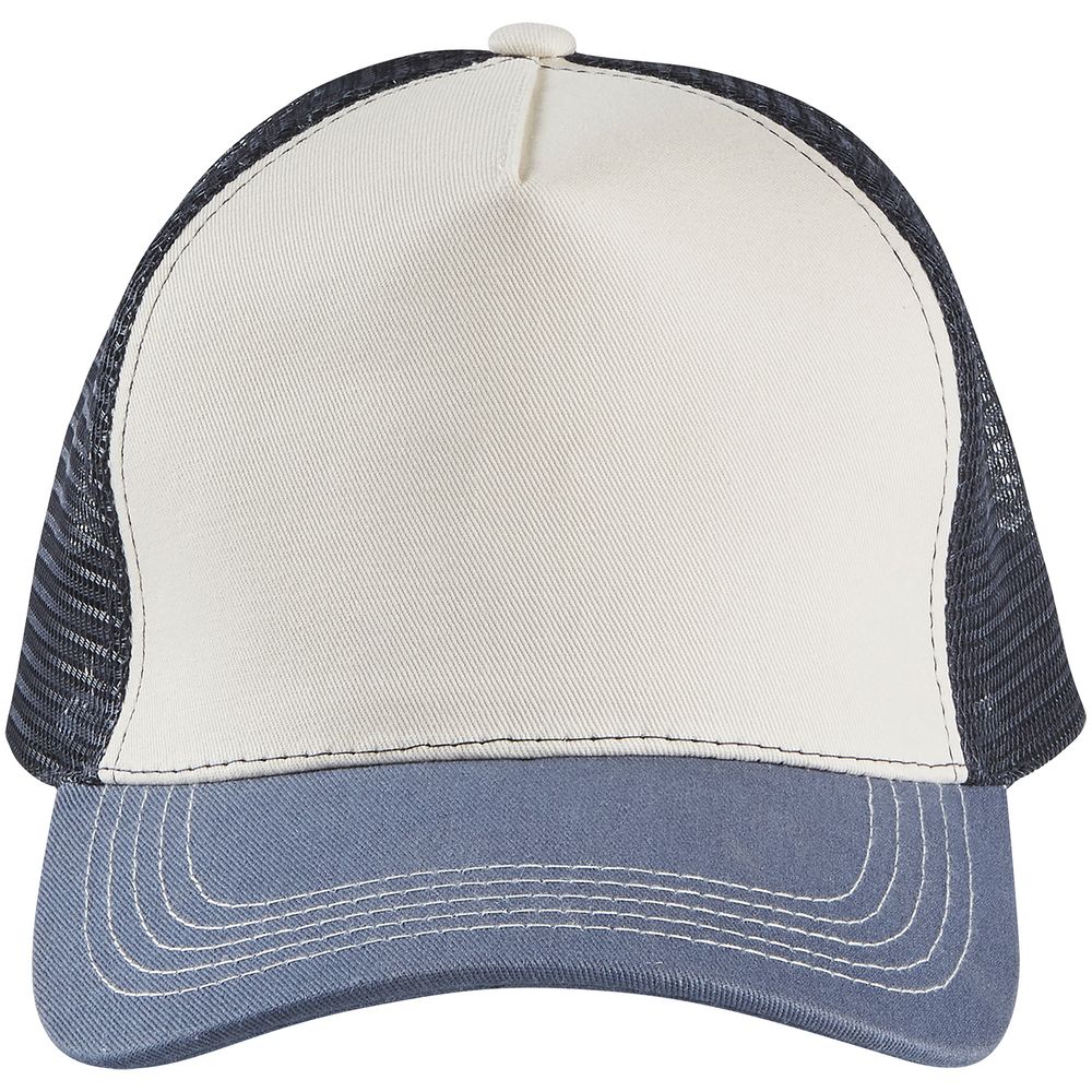 Бейсболка Blink, молочно-белая с синим (деним) — изображение 3