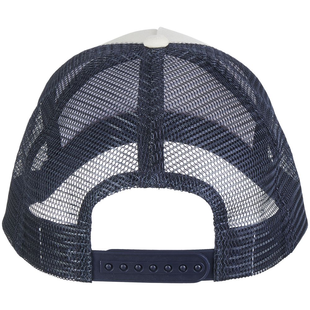 Бейсболка Blink, молочно-белая с синим (деним) — изображение 4