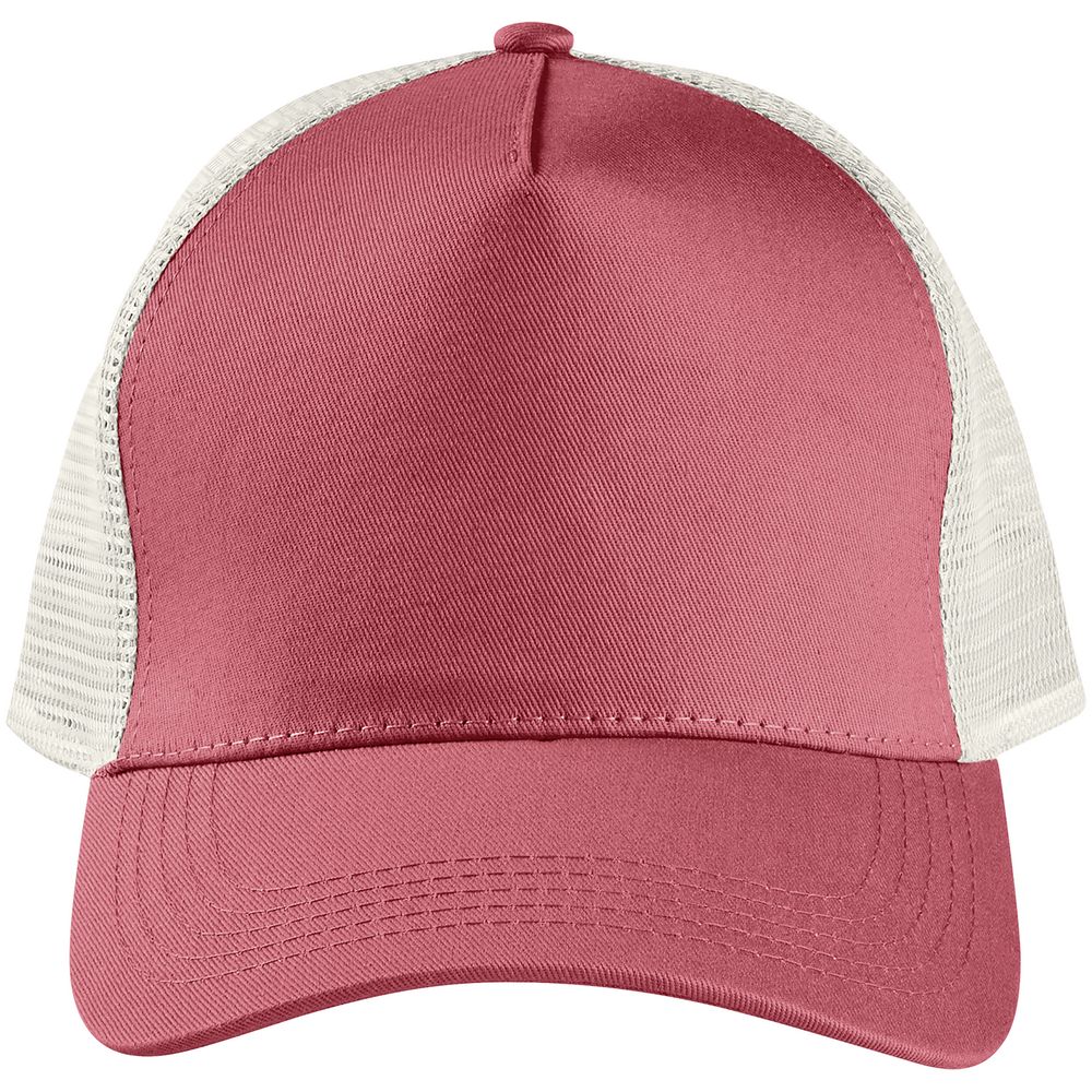 Бейсболка Blink, розовая (лососевая) с молочно-белым — изображение 3