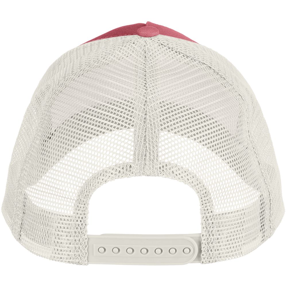 Бейсболка Blink, розовая (лососевая) с молочно-белым — изображение 4
