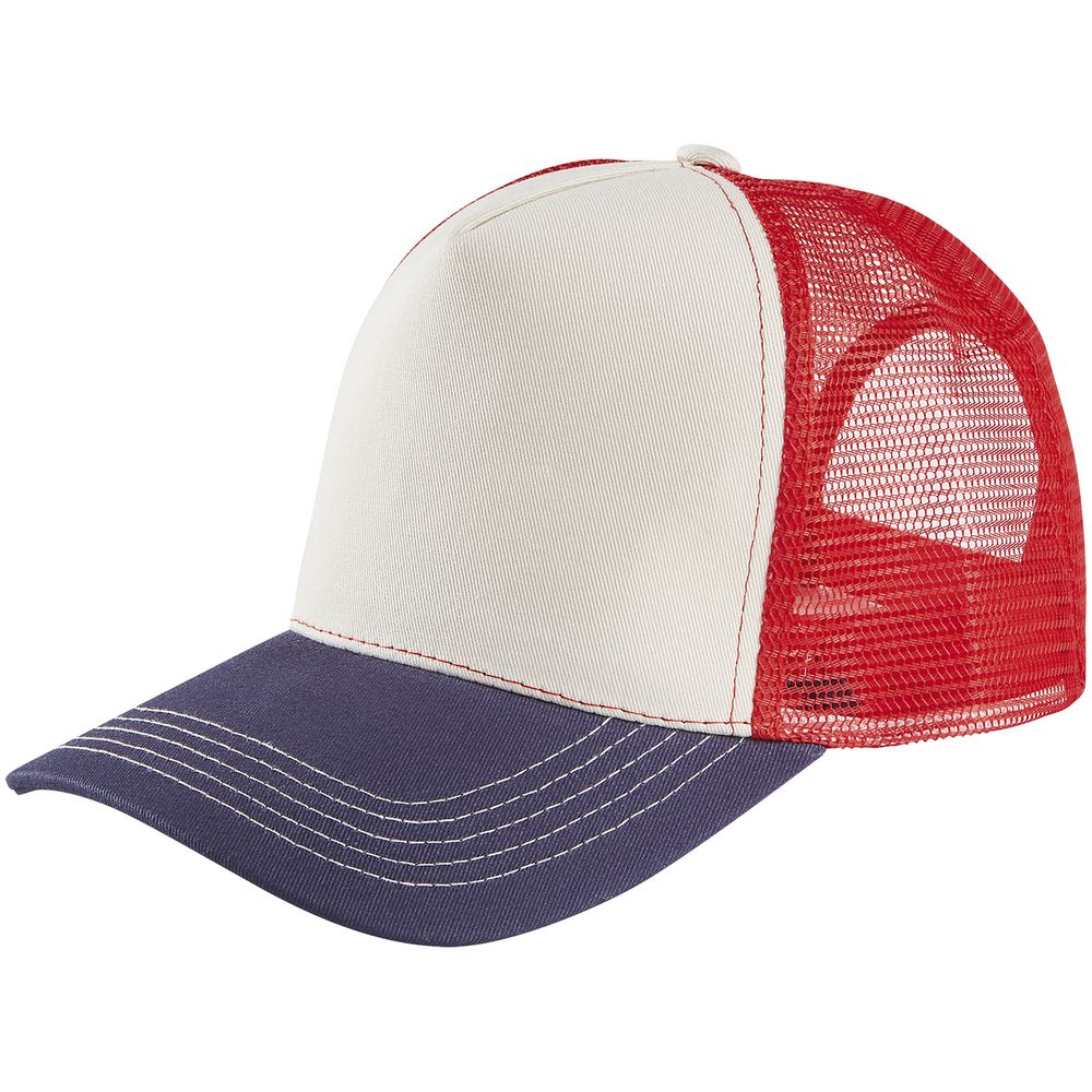 Бейсболка Blink, молочная с красным — изображение 2