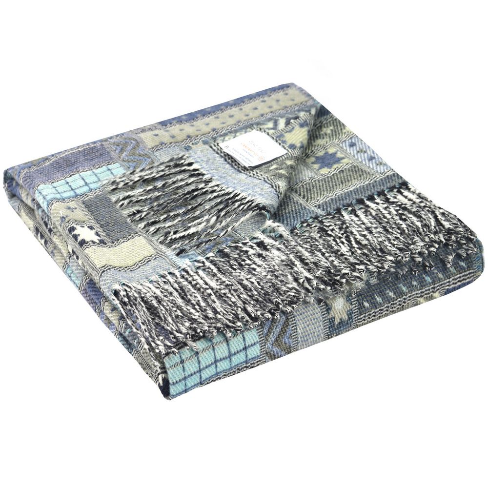 Плед Baltimora, синий с серым — изображение 3