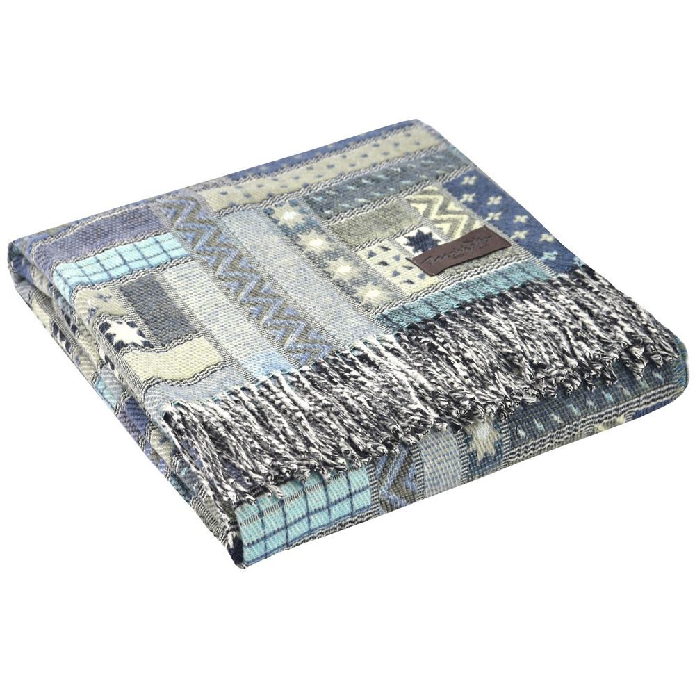 Плед Baltimora, синий с серым — изображение 2