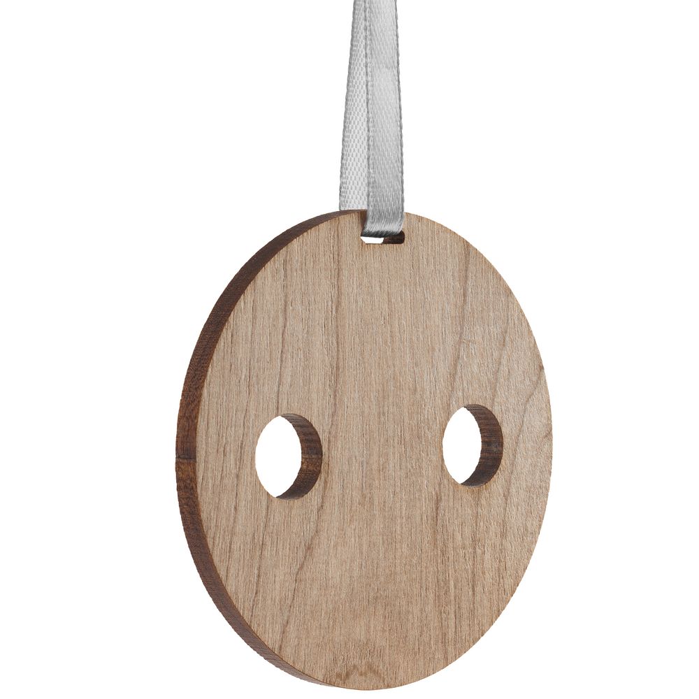 Деревянная подвеска Carving, в форме пуговицы Санты — изображение 2