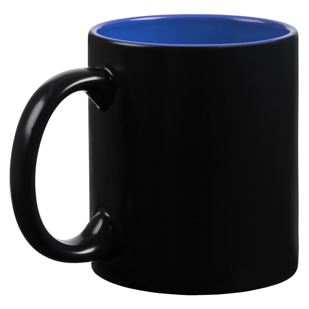 Кружка-хамелеон On Display, матовая, черная со светло-синим — изображение 3