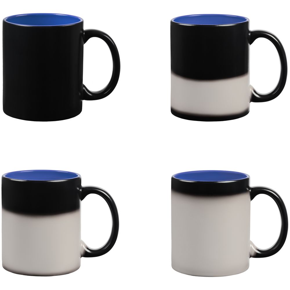 Кружка-хамелеон On Display, матовая, черная со светло-синим — изображение 4