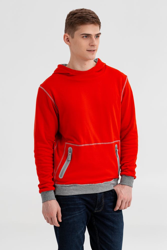 Двусторонняя толстовка Revers, серая с красным — изображение 14