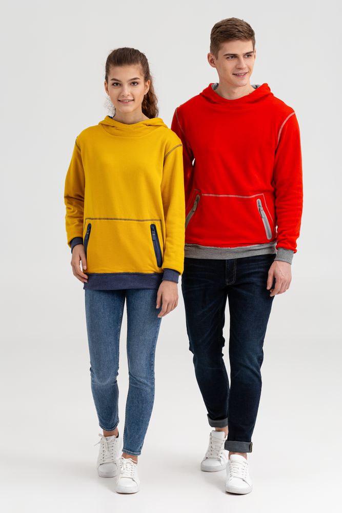 Двусторонняя толстовка Revers, серая с красным — изображение 16