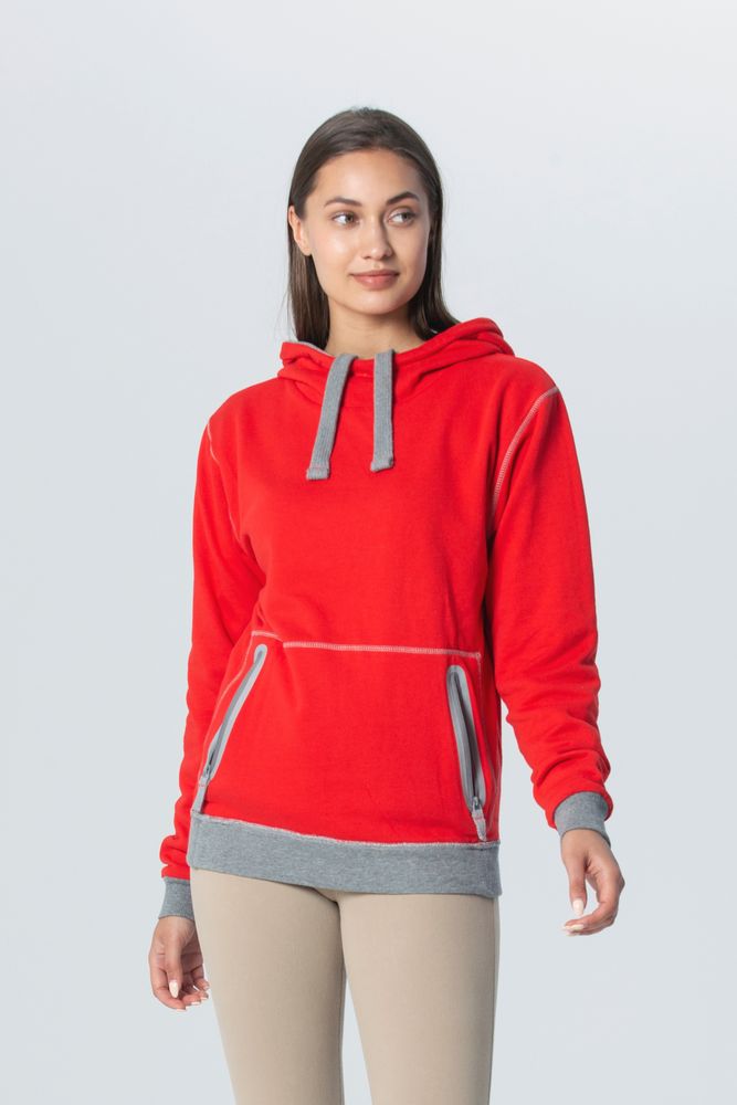 Двусторонняя толстовка Revers, серая с красным — изображение 11