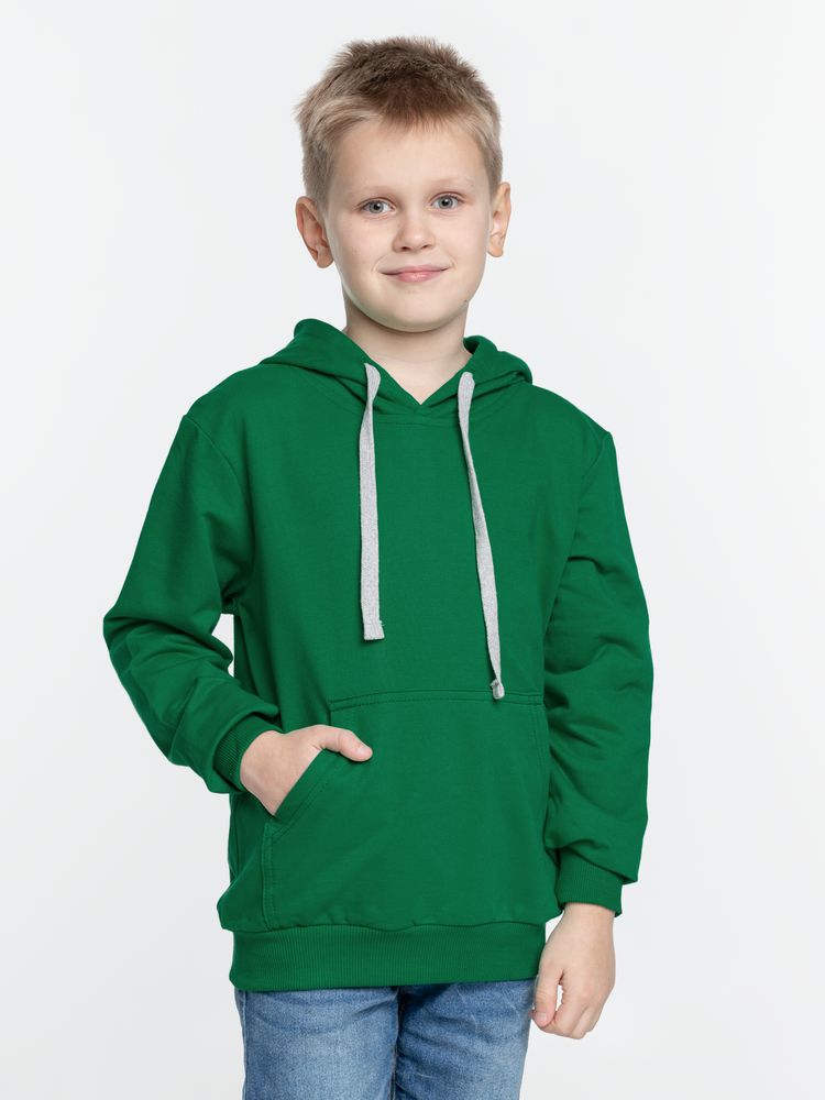 Толстовка с капюшоном детская Kirenga Kids, зеленая — изображение 4