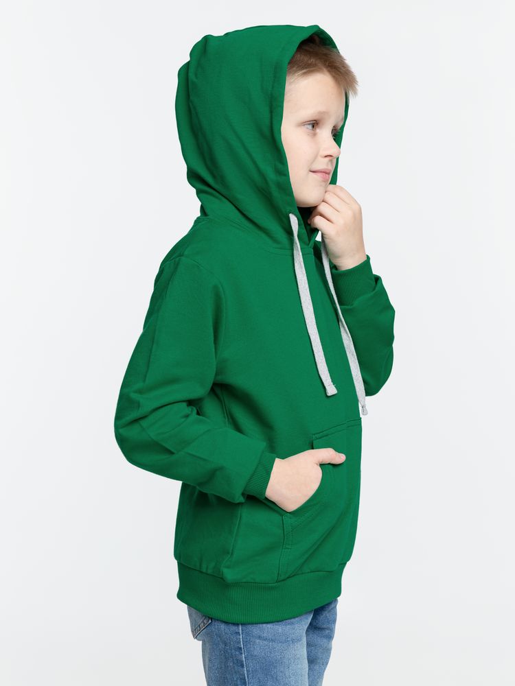 Толстовка с капюшоном детская Kirenga Kids, зеленая — изображение 5