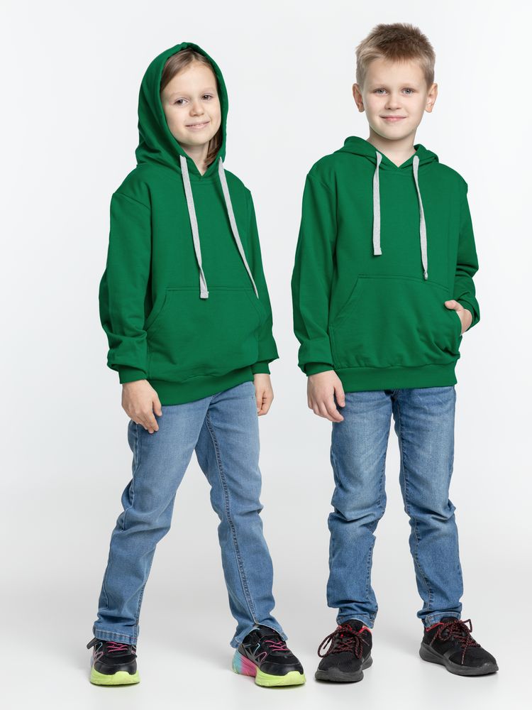 Толстовка с капюшоном детская Kirenga Kids, зеленая — изображение 10