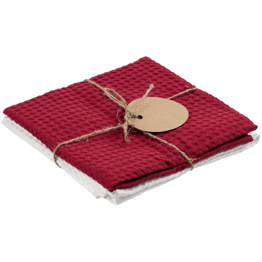 Набор кухонных полотенец Good Wipe, белый с красным — изображение 2