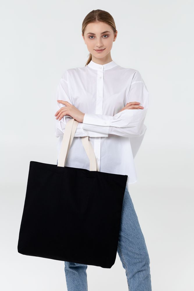 Холщовая сумка Shelty, черная — изображение 7