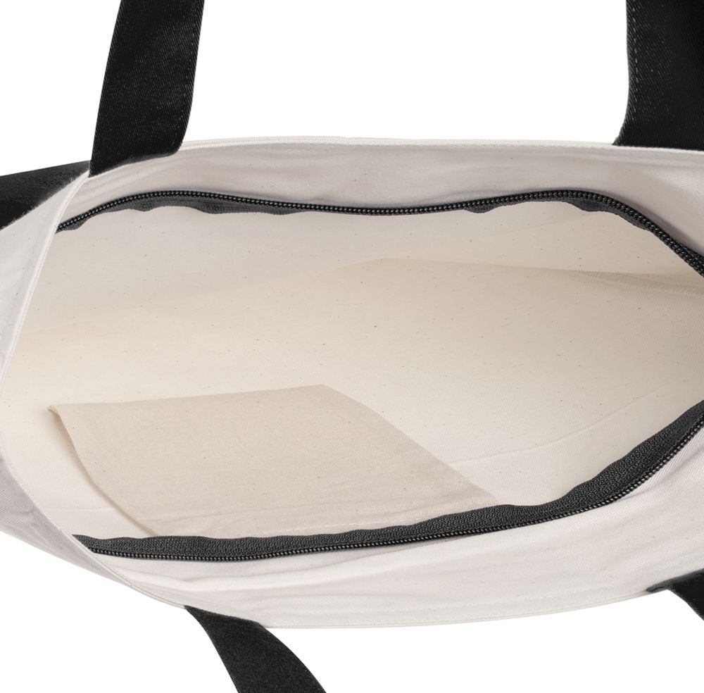 Сумка для покупок на молнии Shopaholic Zip, неокрашенная с черным — изображение 5