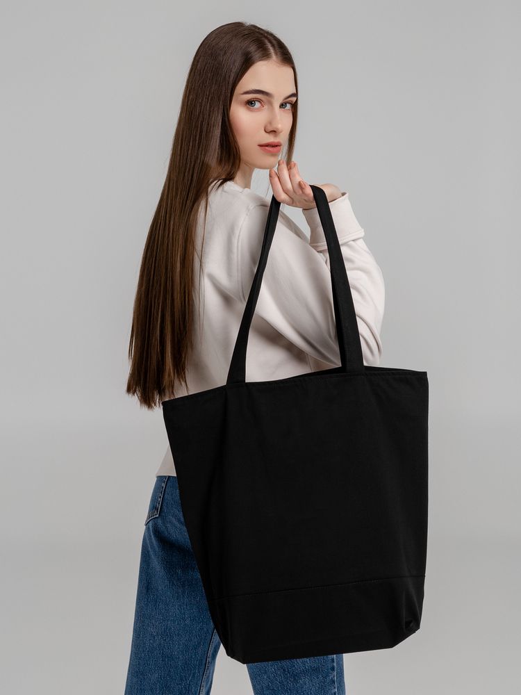 Сумка для покупок на молнии Shopaholic Zip, черная — изображение 10