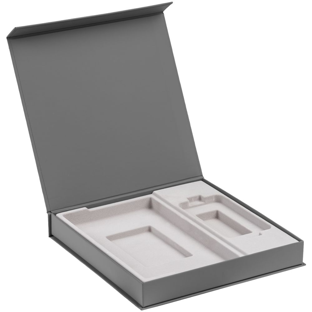 Коробка Modum с ложементом под ежедневник 13х21 см и аккумулятор, серая — изображение 2