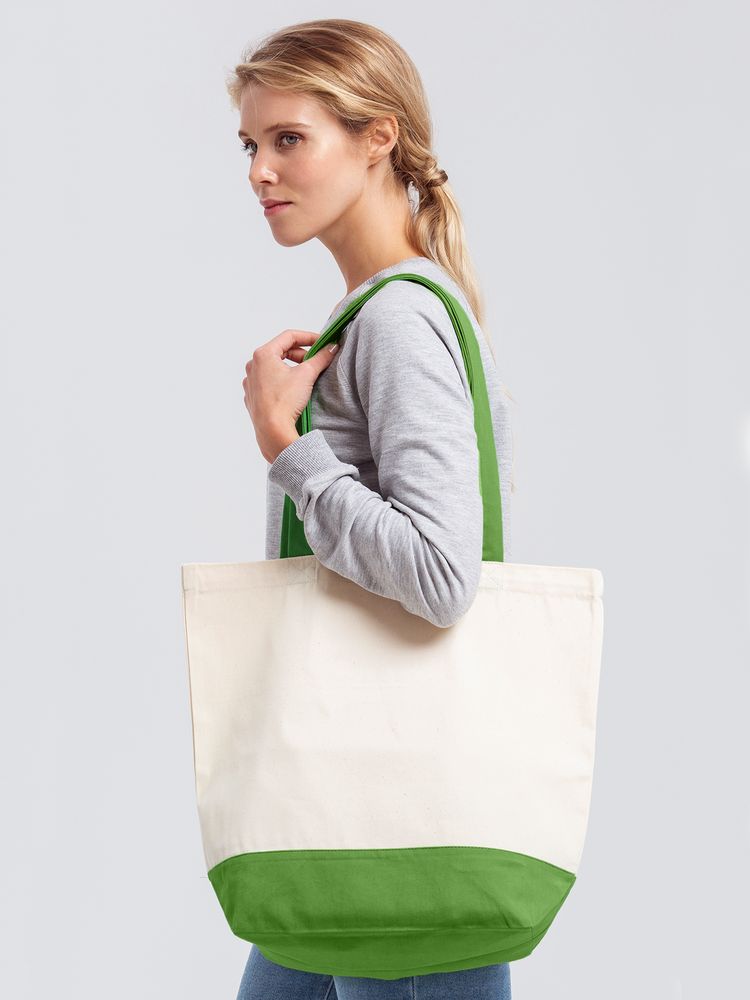 Холщовая сумка Shopaholic, ярко-зеленая — изображение 7