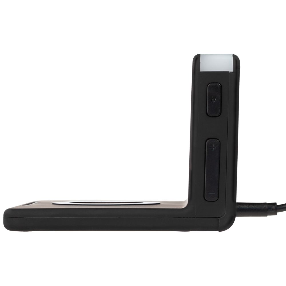 Часы настольные с беспроводным зарядным устройством Pitstop, черные — изображение 5