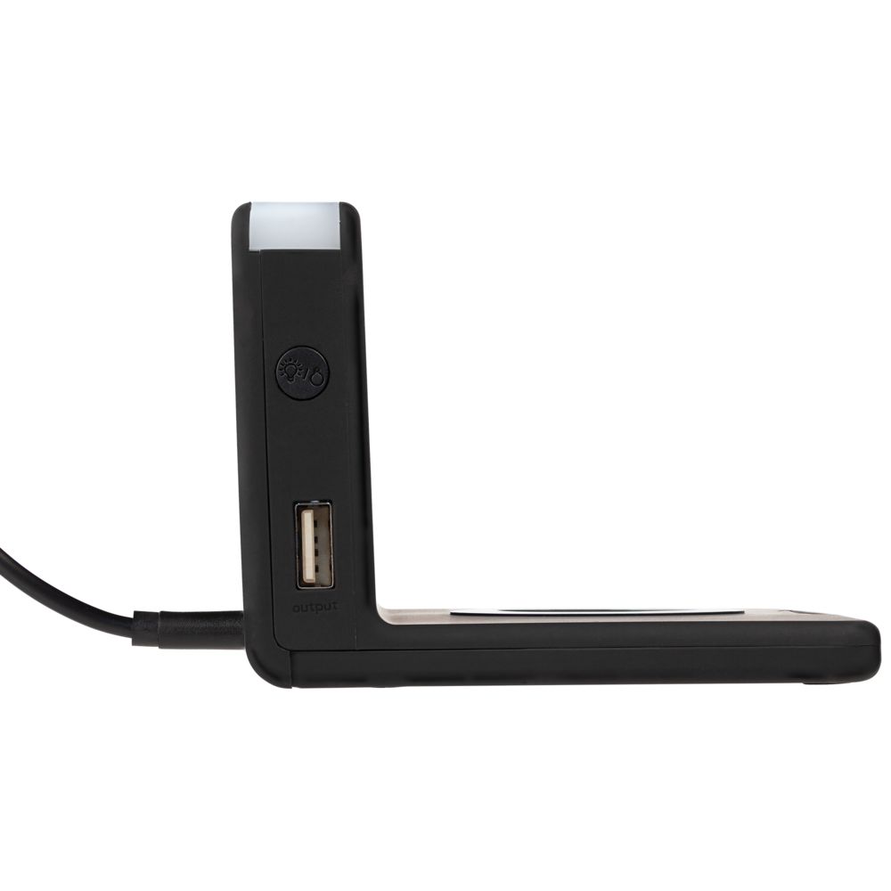 Часы настольные с беспроводным зарядным устройством Pitstop, черные — изображение 6