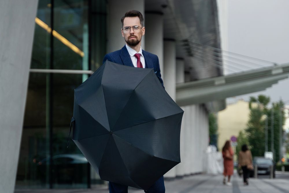 Складной зонт doubleDub, темно-синий — изображение 9