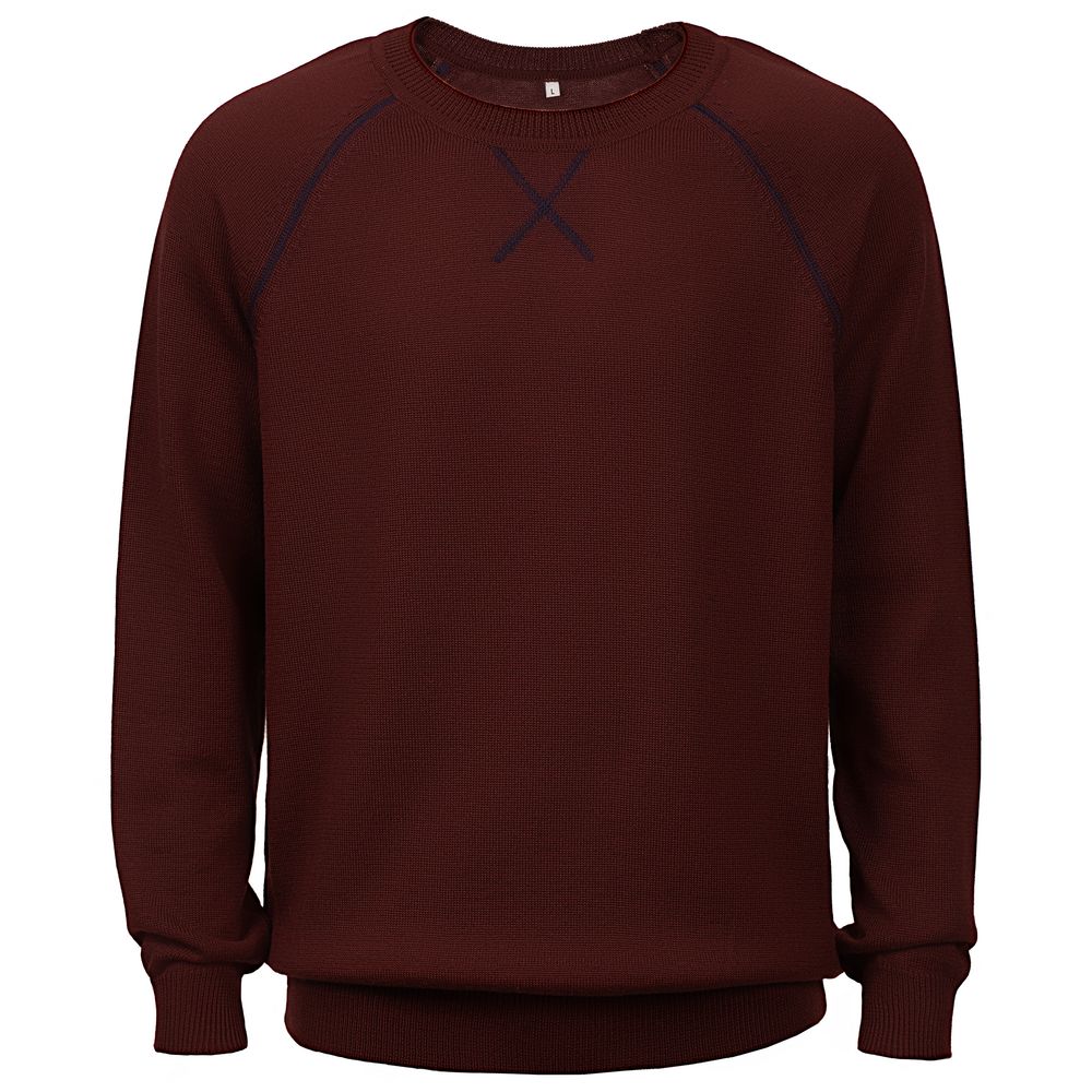 Джемпер Stitch с контрастной отделкой, бордовый с синим — изображение 2