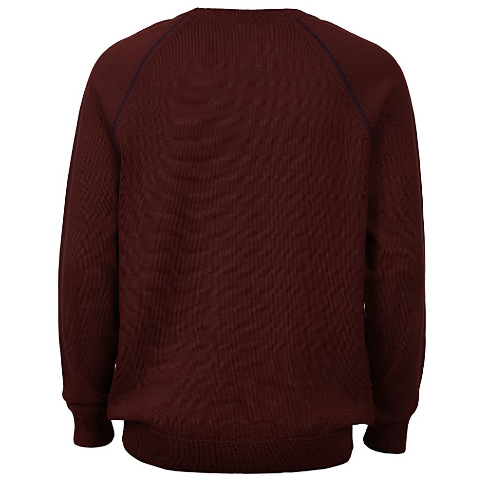 Джемпер Stitch с контрастной отделкой, бордовый с синим — изображение 3