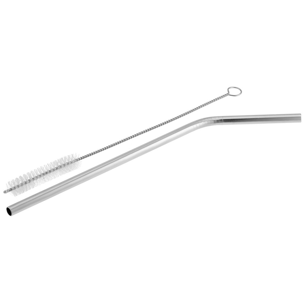 Набор Mellow, с изогнутой трубочкой, серебристый — изображение 2