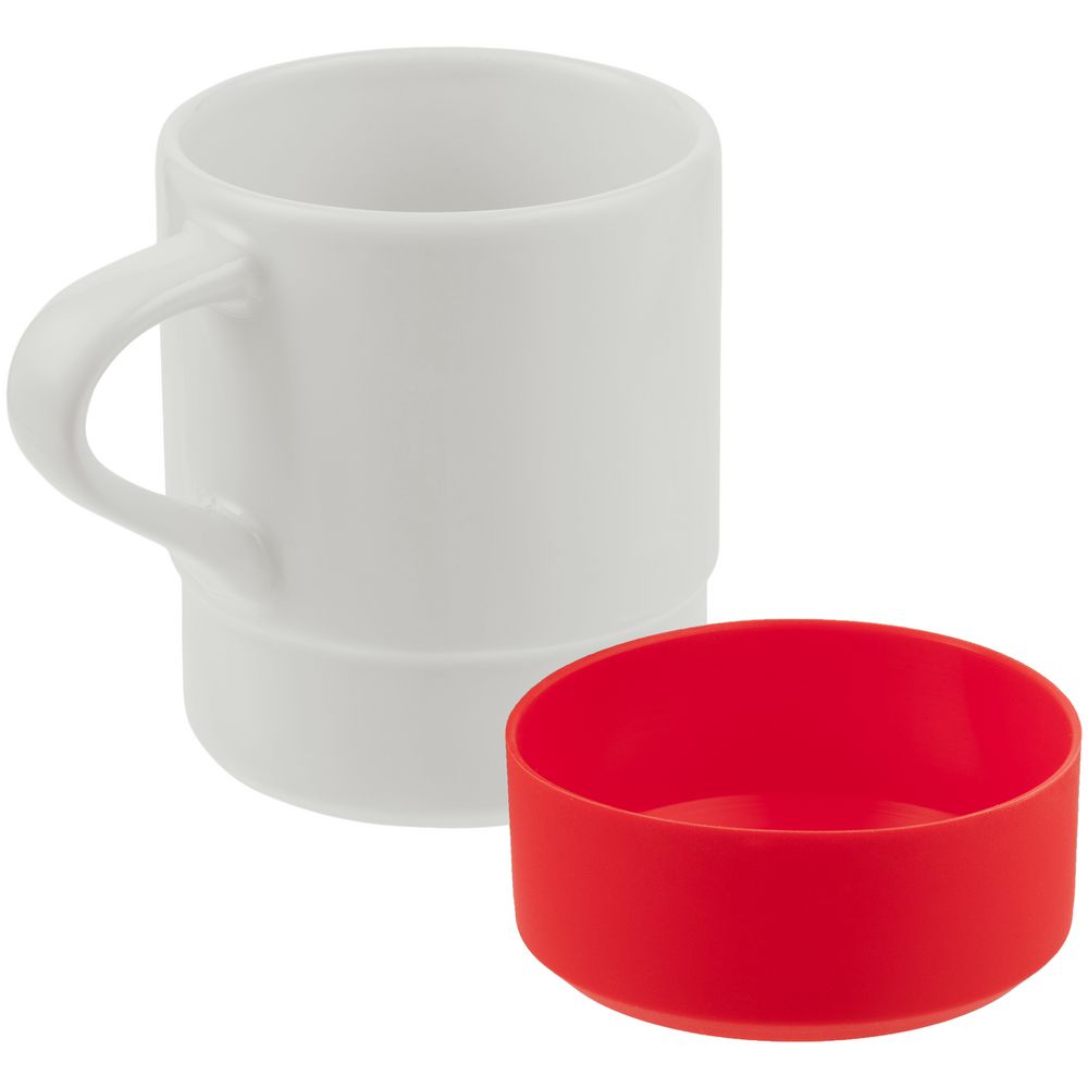 Кружка с силиконовой подставкой Protege, красная — изображение 4