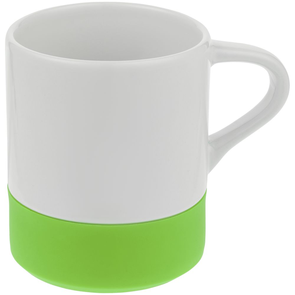 Кружка с силиконовой подставкой Protege, зеленое яблоко — изображение 2