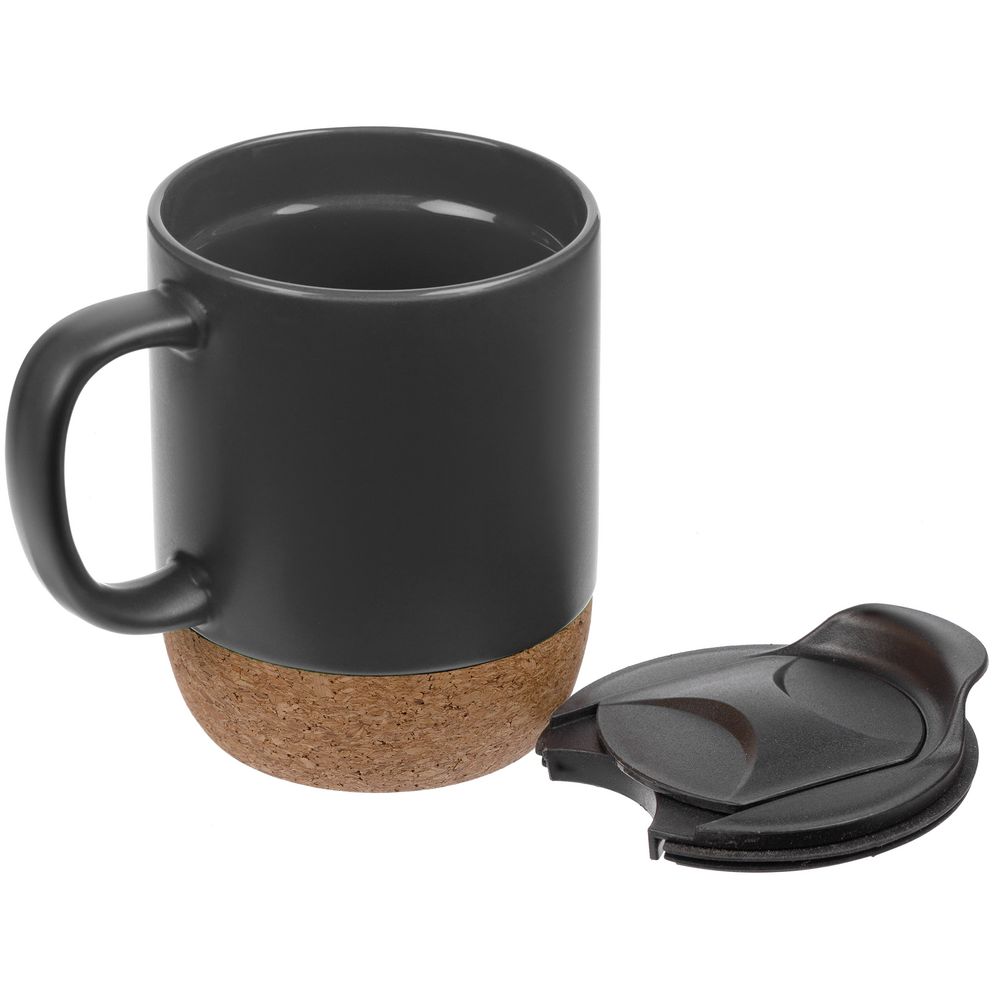 Кружка с пробковой подставкой Corky Walk, серая — изображение 4