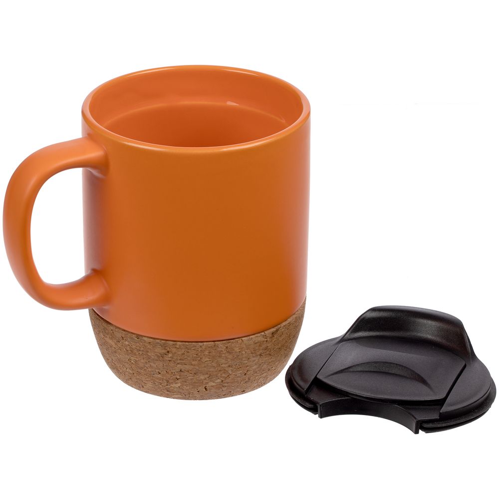 Кружка с пробковой подставкой Corky Walk, оранжевая — изображение 4