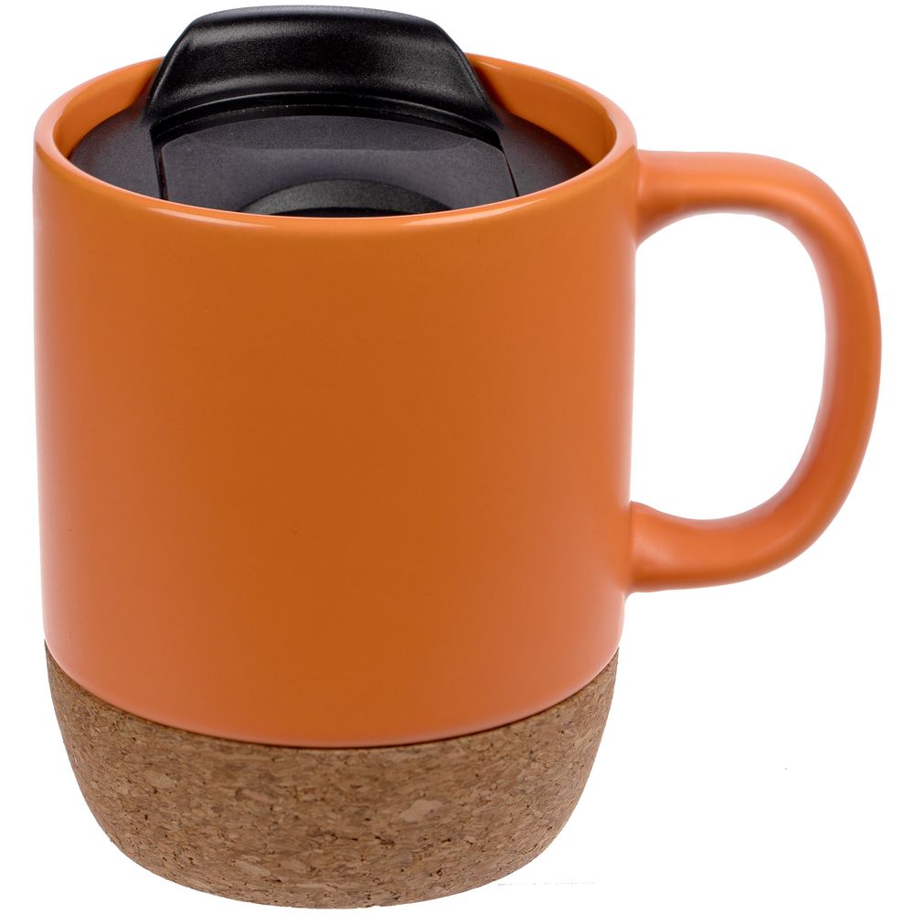 Кружка с пробковой подставкой Corky Walk, оранжевая — изображение 2