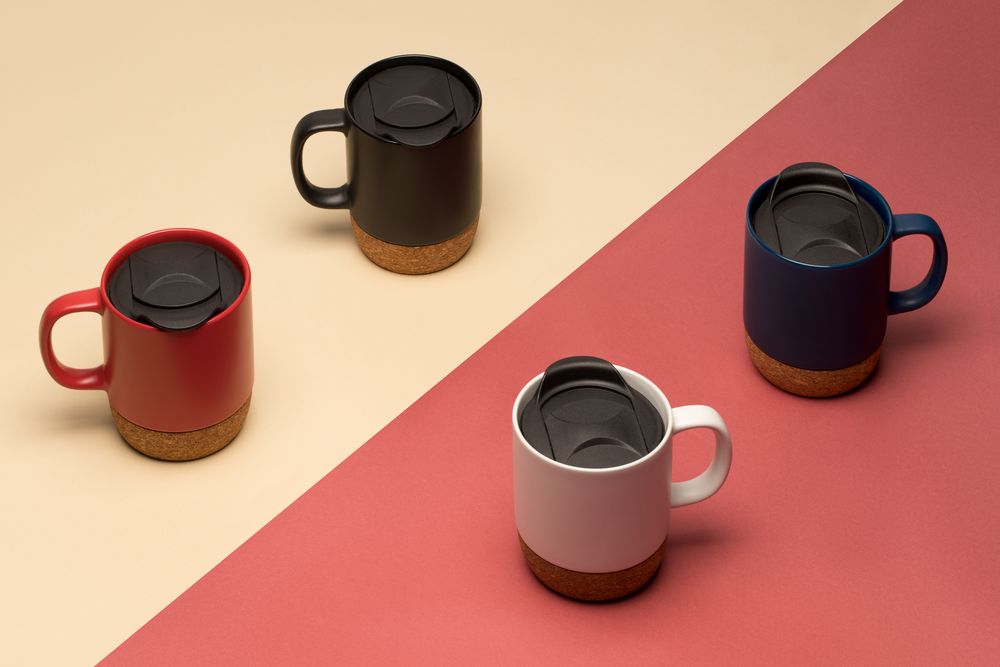 Кружка с пробковой подставкой Corky Walk, черная — изображение 6