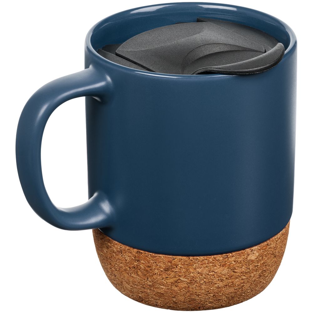 Кружка с пробковой подставкой Corky Walk, синяя — изображение 3