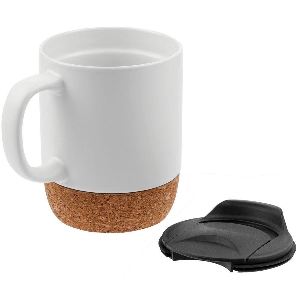 Кружка с пробковой подставкой Corky Walk, белая — изображение 4