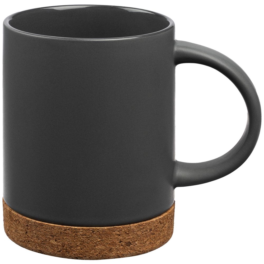 Кружка с пробковой подставкой Corky, серая — изображение 2